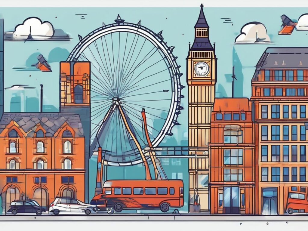 website maintenance concept with London landmarks